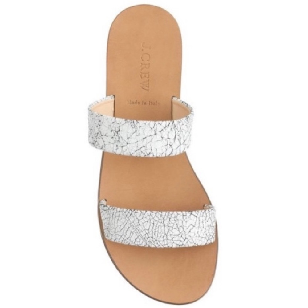 J. Crew Crackle Malta Leather Sandals
